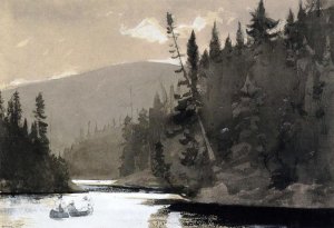 Three Men in a Canoe 2 by Winslow Homer Oil Painting