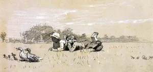 Two Boys in a Meadow by Winslow Homer - Oil Painting Reproduction