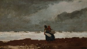 Two Figures by the Sea by Winslow Homer Oil Painting