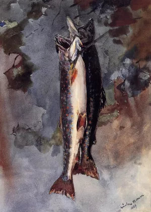 Two Trout by Winslow Homer - Oil Painting Reproduction