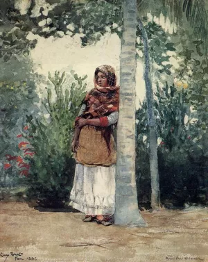 Under a Palm Tree by Winslow Homer - Oil Painting Reproduction