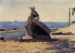 Waiting for Dad also known as Longing by Winslow Homer Oil Painting