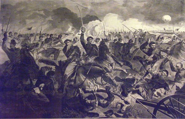 War for the Union 1862 - A Cavalry Charge by Winslow Homer - Hand-Painted Oil Painting Reproduction