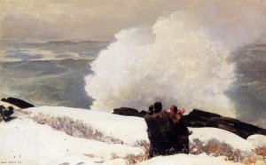 Watching the Breaker - A High Sea Oil painting by Winslow Homer