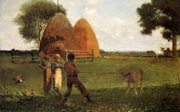 Weaning the Calf by Winslow Homer - Hand-Painted Oil Painting Reproduction