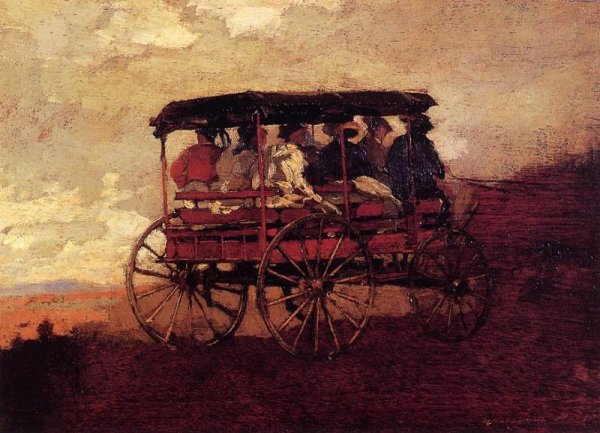White Mountain Wagon by Winslow Homer - Hand-Painted Oil Painting Reproduction