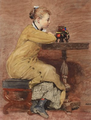 Woman and Elephant by Winslow Homer Oil Painting