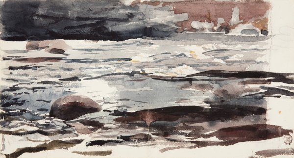 Main Product Photo of Woodland Stream  Painting by Winslow Homer