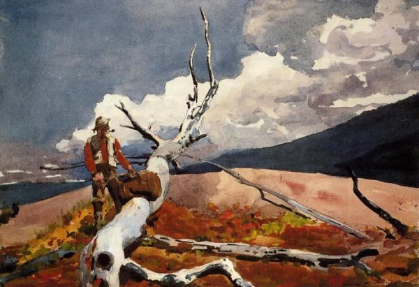 Main Product Photo of Woodsman and Fallen Tree Painting by Winslow Homer