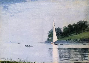 Yacht in a Cove by Winslow Homer - Oil Painting Reproduction