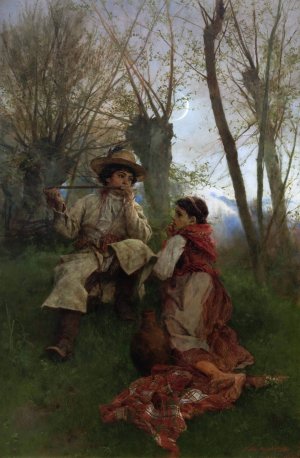 Pastoral Scene by Witold Pruszkowski Oil Painting