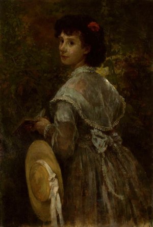 Portrait of artist's sister by Witold Pruszkowski Oil Painting