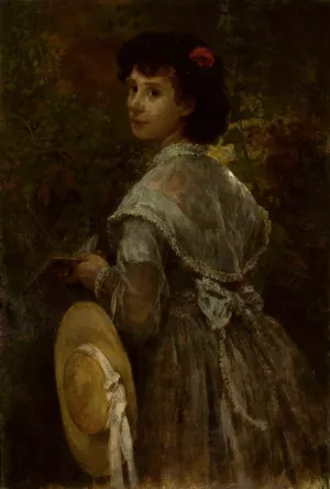 Portrait of artist's sister by Witold Pruszkowski Oil Painting