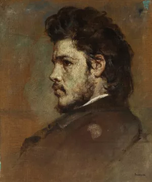 Portrait of the Sculptor Stefan Jarzymowski by Witold Pruszkowski Oil Painting