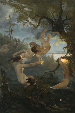 Water nymphs by Witold Pruszkowski Oil Painting