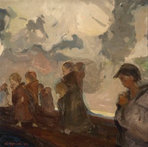 Children's crusade by Witold Wojtkiewicz Oil Painting