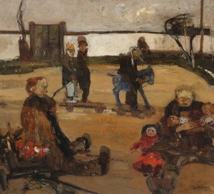 Circus of madmen, series, “Madness” by Witold Wojtkiewicz Oil Painting