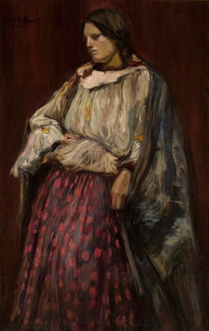 Gipsy woman by Witold Wojtkiewicz Oil Painting