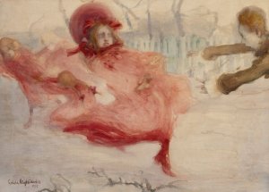 Gusts of spring by Witold Wojtkiewicz Oil Painting