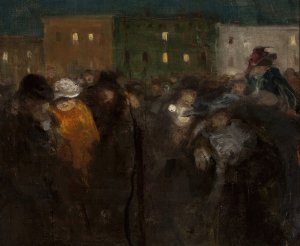 Mi-Careme in Paris by Witold Wojtkiewicz Oil Painting