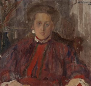 Portrait of Eliza Parenska nee Muhleisen by Witold Wojtkiewicz Oil Painting