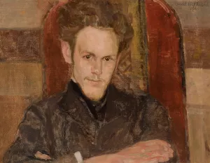 Portrait of Maksymilian Rosen, painter Oil painting by Witold Wojtkiewicz