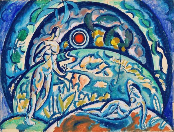 Adam et Eve  by Wladimir Baranoff-Rossine - Hand-Painted Oil Painting Reproduction