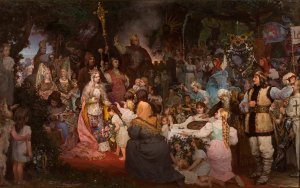 Baptism of Lithuania by Wladyslaw Ciesielski Oil Painting