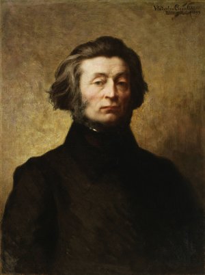 Portrait of Adam Mickiewicz by Wladyslaw Ciesielski Oil Painting