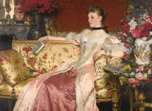 A moment of repose by Wladyslaw Czachorski Oil Painting