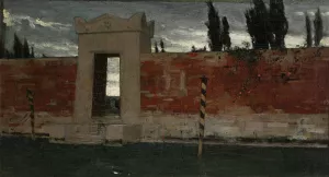 Cemetery in Venice, sketch by Wladyslaw Czachorski Oil Painting
