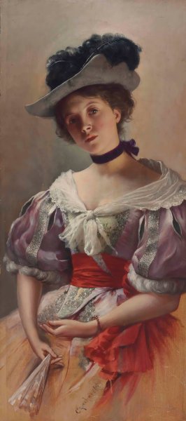 Jeune belle by Wladyslaw Czachorski Oil Painting