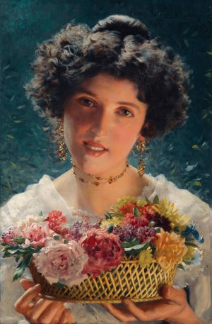 The Bouquet by Wladyslaw Czachorski Oil Painting