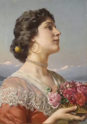 The Bouquet by Wladyslaw Czachorski Oil Painting