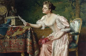 The Invitation by Wladyslaw Czachorski Oil Painting