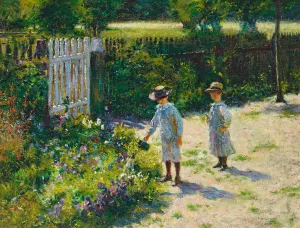 Children in the garden by Wladyslaw Podkowinski Oil Painting