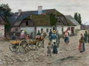 Street in Siennica by Wladyslaw Podkowinski Oil Painting