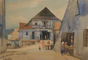 Rynek w Kazimierzu nad Wisla by Wladyslaw Skoczylas Oil Painting