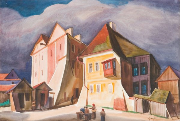Widok Kazimierza nad Wisla by Wladyslaw Skoczylas - Hand-Painted Oil Painting Reproduction