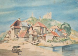 Widok Kazimierza nad Wisla by Wladyslaw Skoczylas Oil Painting
