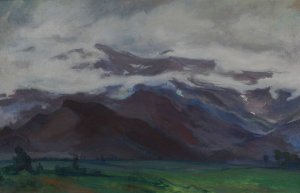 Clouds over flatland below the Tatra Mountains by Wladyslaw Slewinski Oil Painting