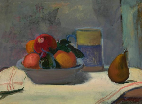 Compote with four apples  by Wladyslaw Slewinski - Hand-Painted Oil Painting Reproduction