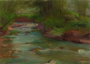 Mountain stream - in the Tatra Mountains below Mt Nosal by Wladyslaw Slewinski Oil Painting