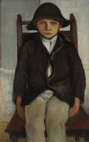 Orphan from Poronin Oil painting by Wladyslaw Slewinski