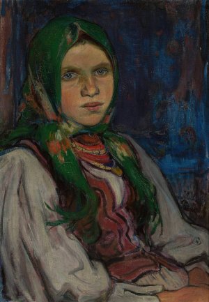 Peasant girl by Wladyslaw Slewinski Oil Painting