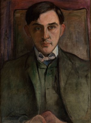 Portrait of Stanislaw Ignacy Witkiewicz by Wladyslaw Slewinski Oil Painting
