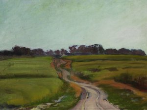 Road among fields by Wladyslaw Slewinski Oil Painting