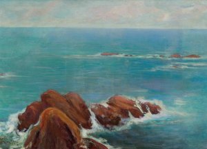 Rocks in Belle-Ille by Wladyslaw Slewinski Oil Painting