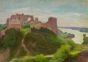 Ruins at the Vistula River bank - Janowiec by Wladyslaw Slewinski Oil Painting