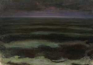 Sea at night by Wladyslaw Slewinski Oil Painting
